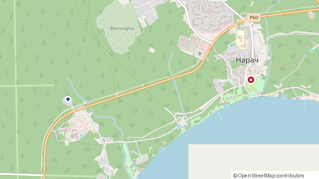 Карта: Нарач (ресторан) на Нарочи и наши домики в Урликах