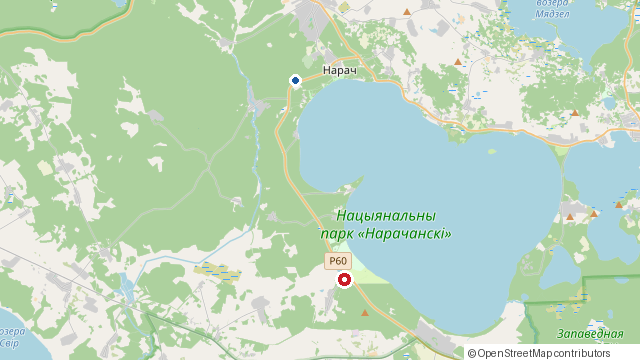 Карта: Пронькі (гостиница) на Нарочи и наши домики в Урликах