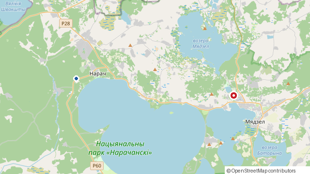 Карта: Сярод азёр (гостевой дом) на Нарочи и наши домики в Урликах